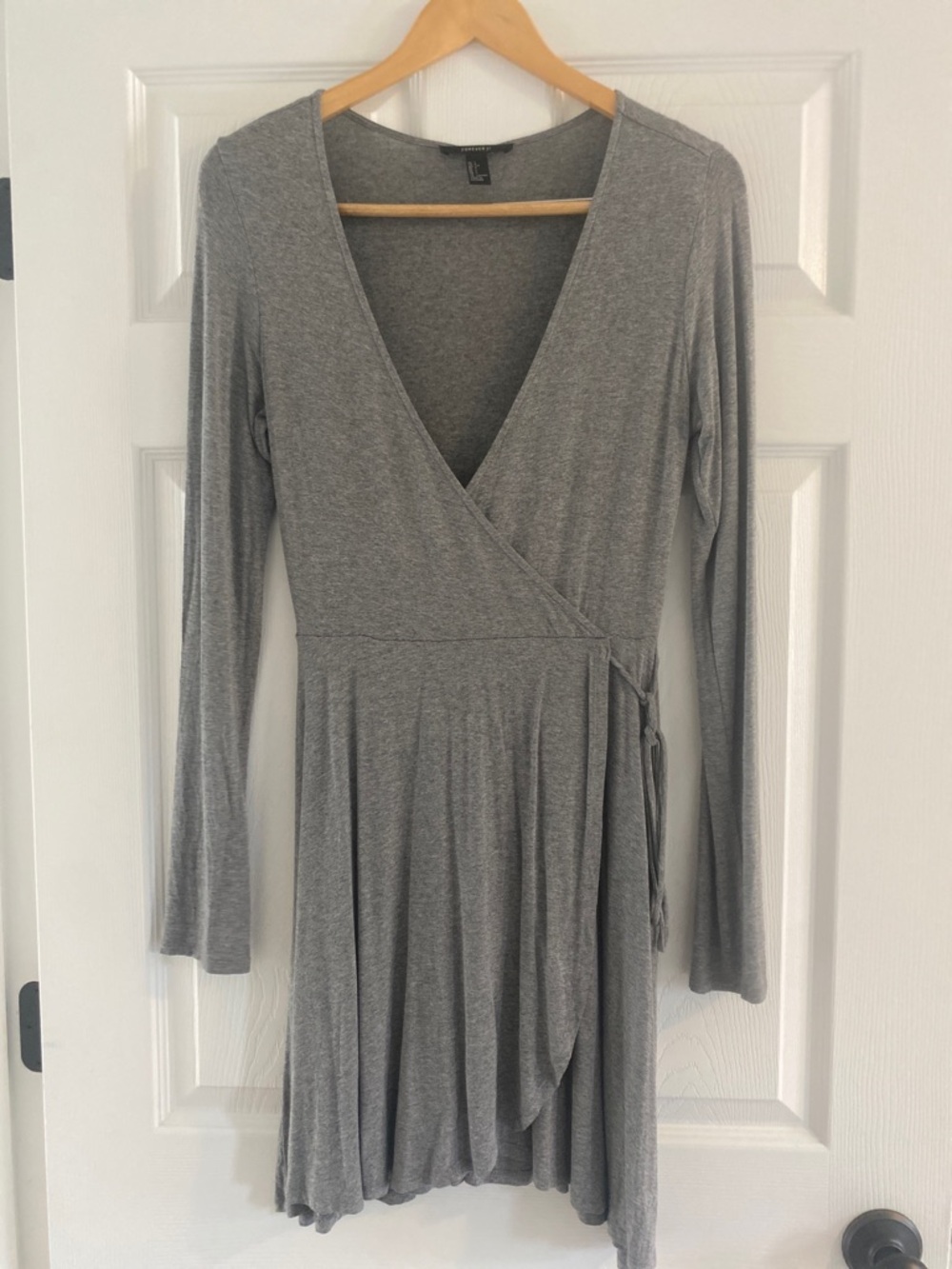 Long-Sleeve Wrap Dress Bundle - Gray and Maroon